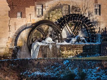 paddle wheels of the water mill in Wijlre by Rob Boon