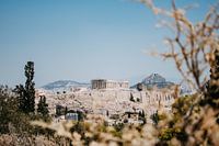 Acropole (Athènes) vue de la colline de Pnyx