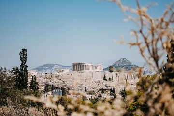 Akropolis (Athene) zicht vanaf Pnyx Hill van Soetkin's Photography