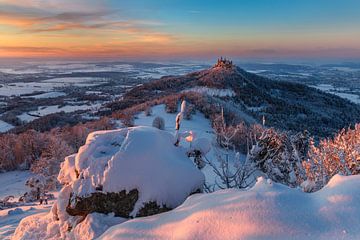 Kasteel Hohenzollern in de winter bij zonsondergang van Markus Lange