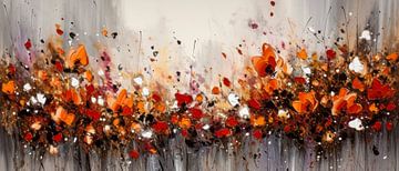 Modern Abstract Schilderij Bloemen van Preet Lambon