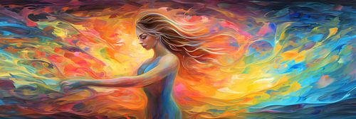 Colourful Abstract Painting: Woman in Her Element