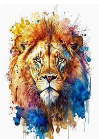 Löwe Aquarell von Tan Nguyen