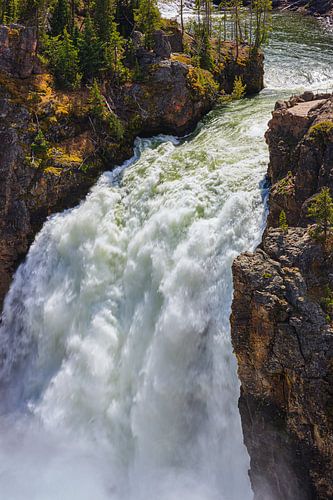 Waterval de Upper Falls in Yellowstone National Park
