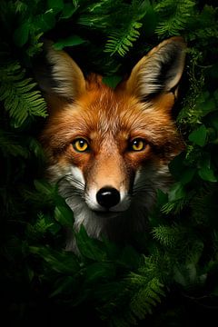 Fox among the ferns by Richard Rijsdijk
