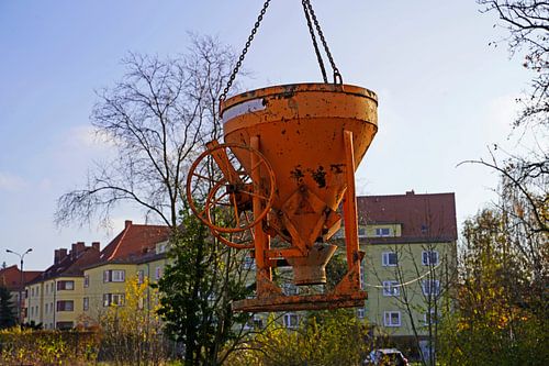 Béton silo op een bouwplaats in Halle Saale