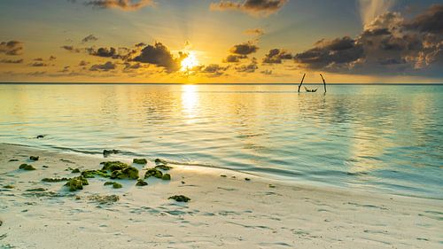 Zonsondergang op het strand