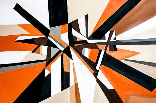Geometrisch abstract met oranje tinten