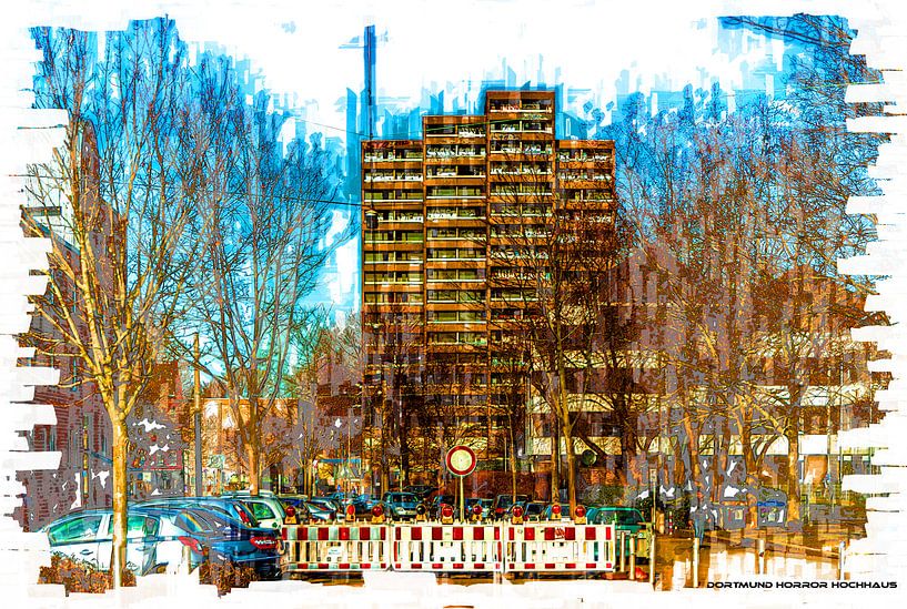 Dortmund das Horror Hochhaus Pop Art von Johnny Flash