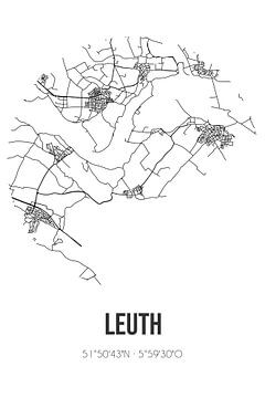 Leuth (Gelderland) | Landkaart | Zwart-wit van Rezona