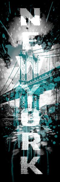 POP ART Manhattan Bridge | turquoise par Melanie Viola