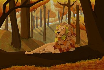 Autumn lion by Iris van der Meer