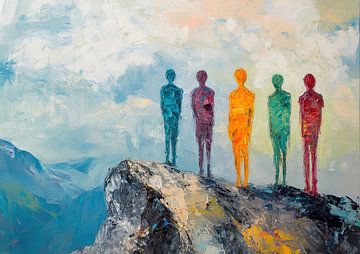 Kleurrijke mensenfiguren | Mensenfiguren in felle kleuren van Kunst Kriebels