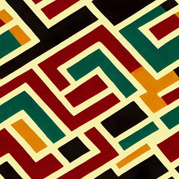 Abstract Navajo Aztec pattern #XI by Whale & Sons