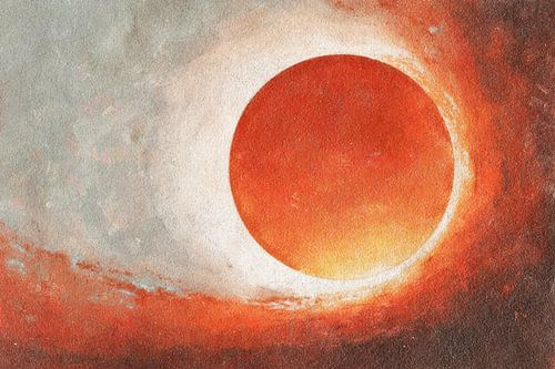 Zonsverduistering in warm licht