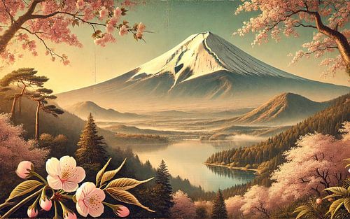 Vintage Japan, Mount Fuji Poster