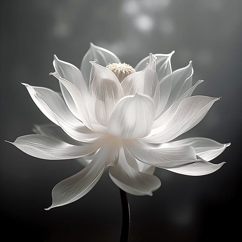 Lotusbloem in zwart wit