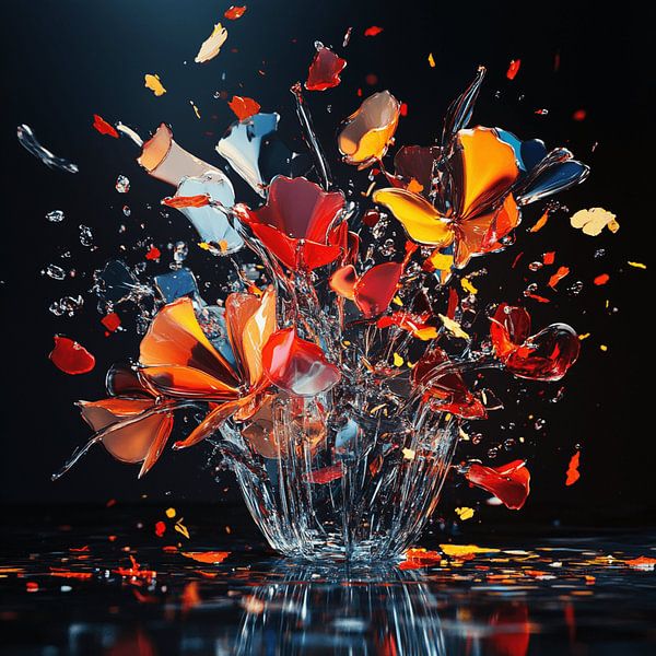 Dunkle Blumenexplosion von CanvasbyCaro