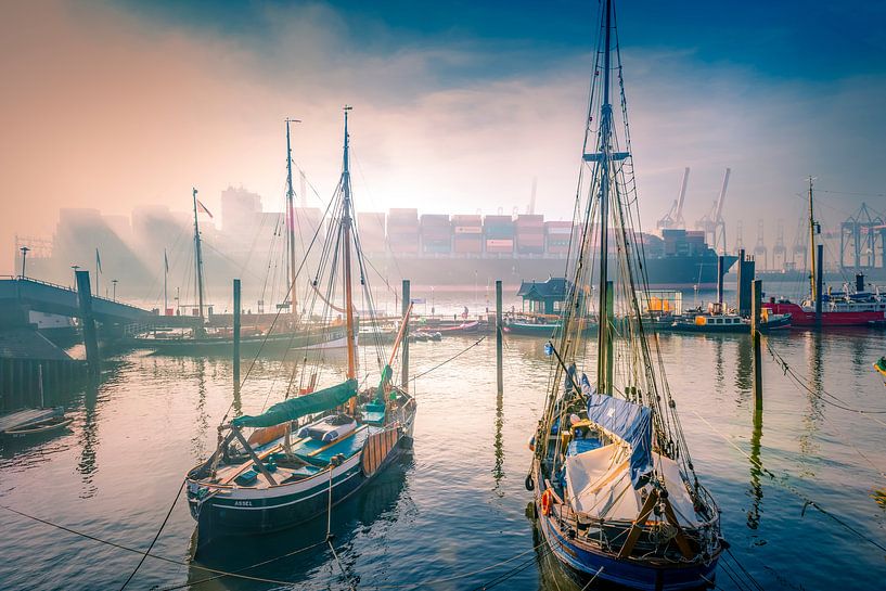 Hamburger Hafen im Nebel von Ingo Boelter