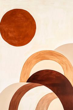 Aardetinten en harmonieuze bogen - Abstract van Poster Art Shop