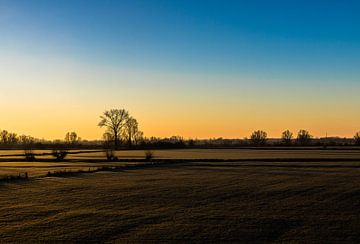 Landschap opkomende zon Zevenaar van Devlin Jacobs