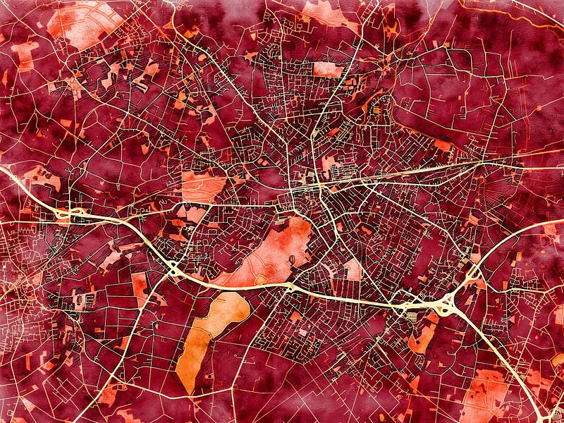 Map of Delmenhorst with the style 'Amber Autumn' by Maporia