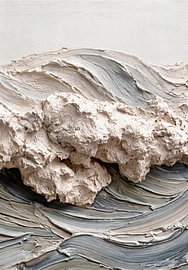 Meereswellen – 3D-Relief im Japandi-Style I von AidasignArt