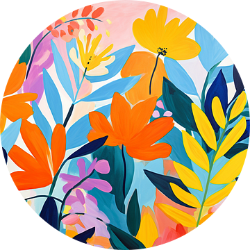 Bloemenweide abstract en kleurig van Caroline Guerain