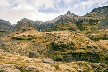 IJslands landschap bij de canyon Mulagljjufur met gras en mos