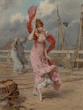 Frederik Hendrik Kaemmerer - Een stormachtige dag (ca. 1860) van Peter Balan