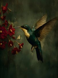 A hummingbird in flight by Petra Dreiling-Schewe