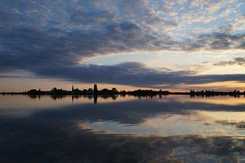 Sunset over the water
