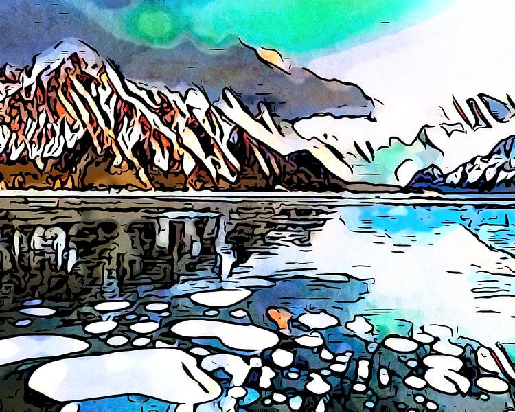 Winter in the mountains by zam art