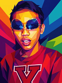 Géométrie éclatante – Portrait géométrique haut en couleur sur ANGGA HERMAWAN WIDODO