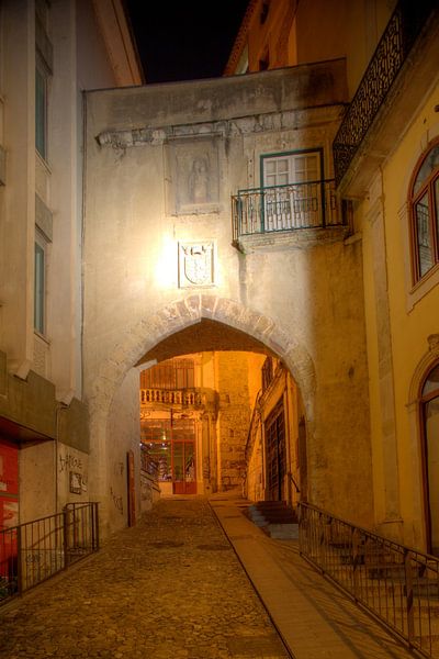 Porta de Almedina, Coimbra, Portugal, Europe I Gate Porta de Almedina , Old Town, at dusk, Coimbra,  by Torsten Krüger