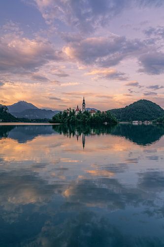 Sonnenuntergang am Bleder See Slowenien von Achim Thomae Photography