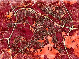 Map of Sankt Augustin with the style 'Amber Autumn' by Maporia