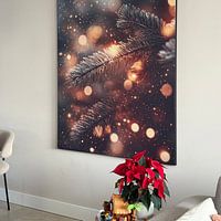 Klantfoto: Magische Winterglans - Verlichte Dennentakken van Eva Lee, als ArtFrame