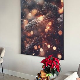 Customer photo: Magical Winter Glow - Illuminated Pine Branches by Eva Lee, on ArtFrame