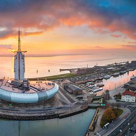 Panorama vom Neuen Hafen in Bremerhaven von Michael Abid