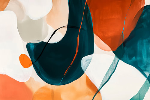 Abstracte kleurencompositie in zachte tinten