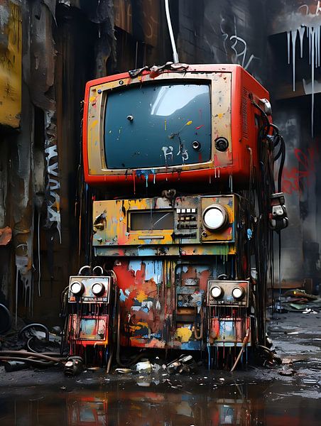 Banksy trifft Pollock-Kunst von PixelPrestige