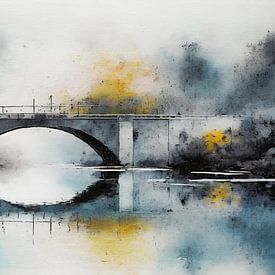 Bridge watercolour look 01 by Manfred Rautenberg Digitalart