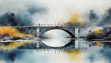 Brücke Watercolor-Look 01 von Manfred Rautenberg Digitalart