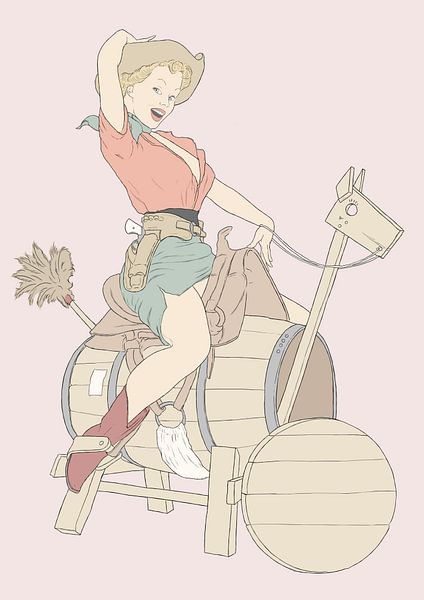 pin up cowgirl by poportret posters