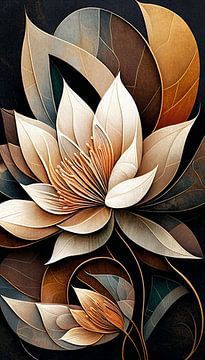 Lotusbloem Abstract VIII van Jacky