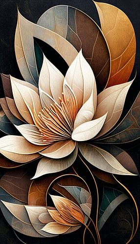 Lotusbloem Abstract VIII van Jacky