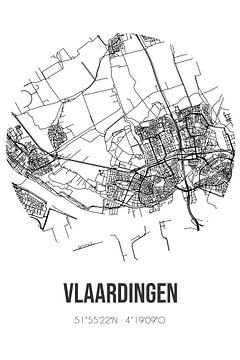 Vlaardingen (South-Holland) | Carte | Noir et Blanc sur Rezona
