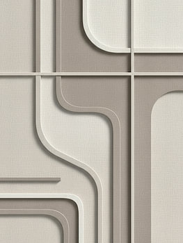 Modernes abstraktes Relief mit abgerundeten Linien und Leinenstrukturen