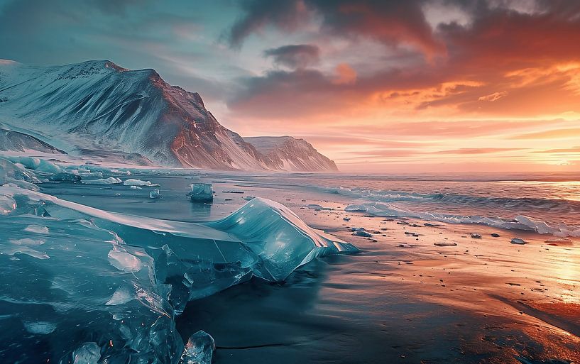 Eismeer von fernlichtsicht